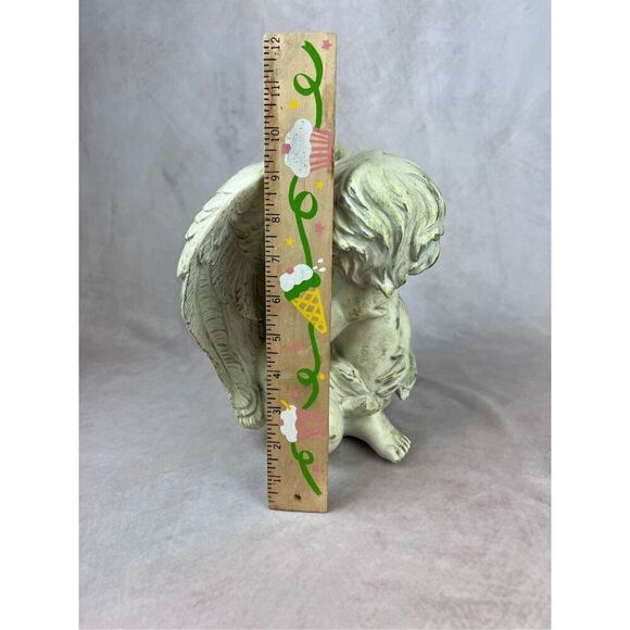 Vintage Sleeping Cherub Statue Guardian Angel Large Worn Finish - Picture 6 of 6